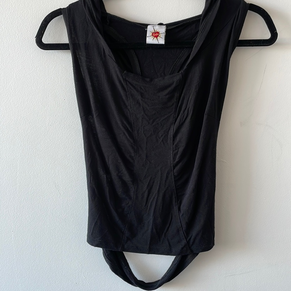 Umba Love Sleeveless Racer Back open criss cross back w Hood